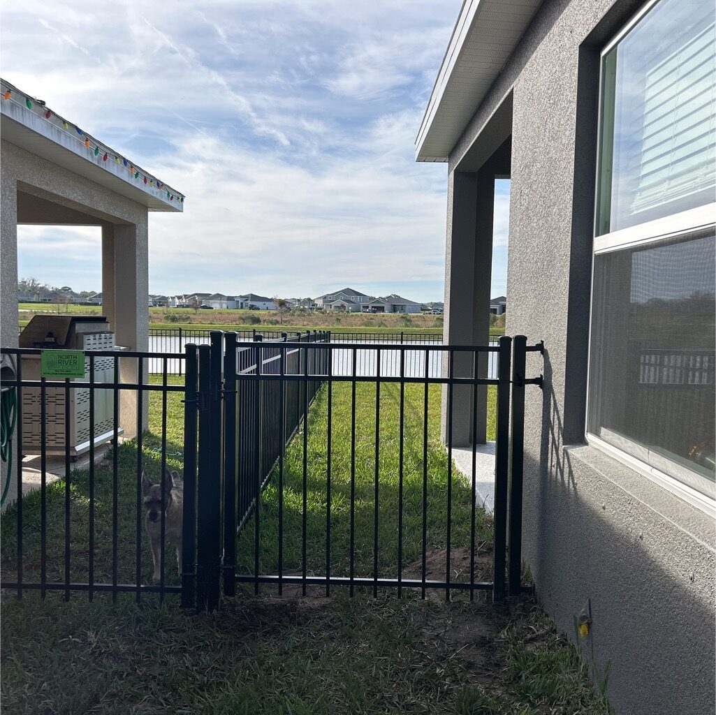 4' H Black Aluminum 3-Rail