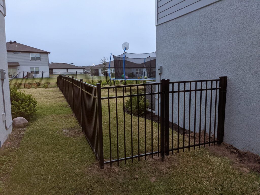 4' H Black Aluminum 3-Rail