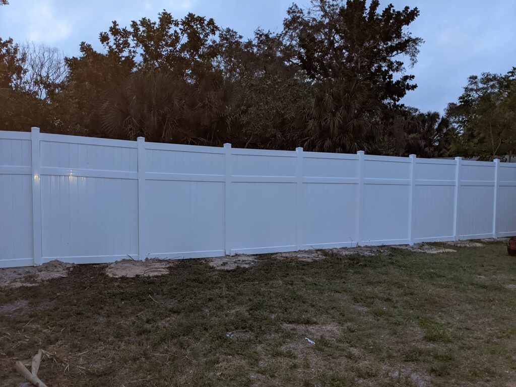 8' H (6+2) White PVC Privacy