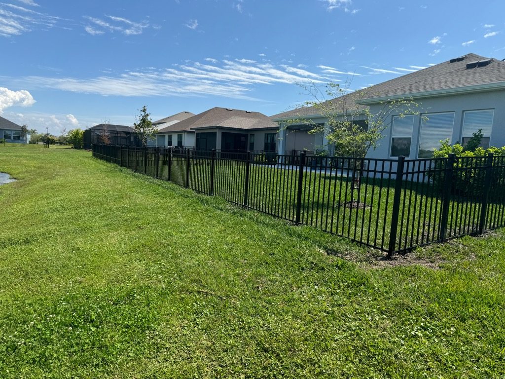 4' H Black Aluminum 3-Rail