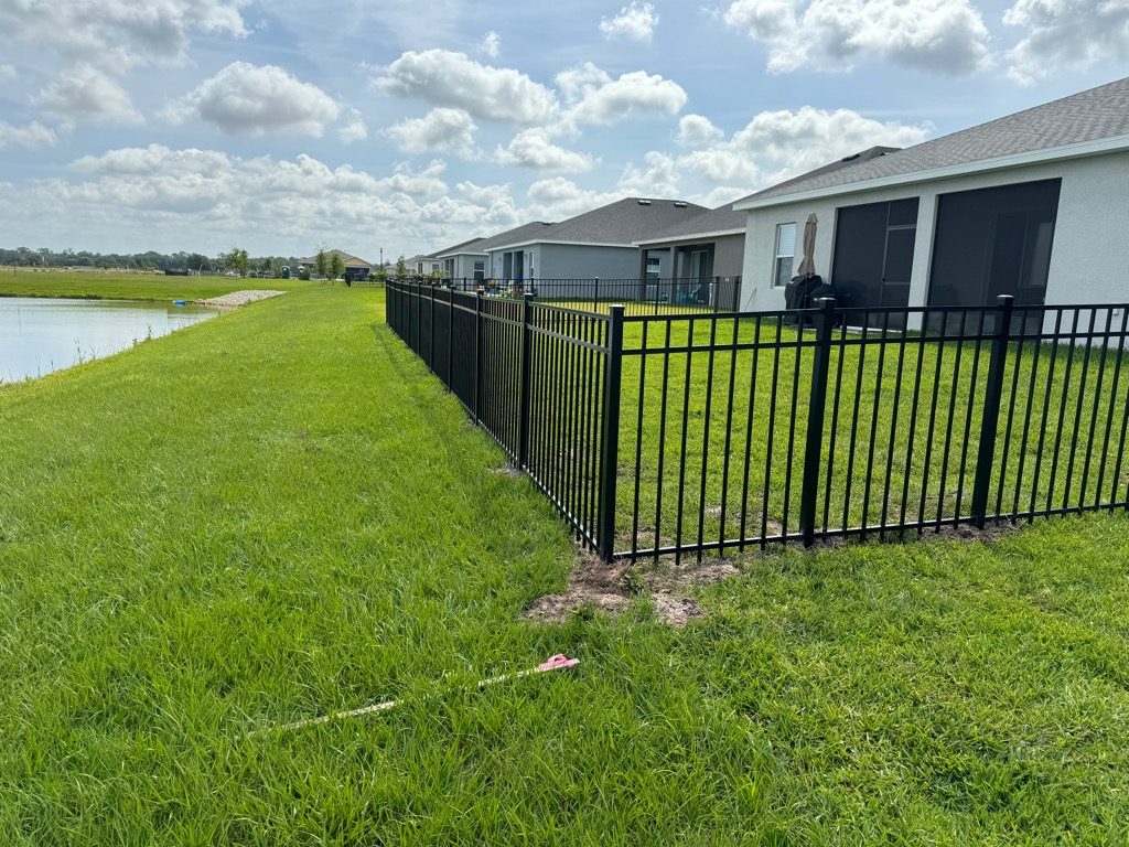North River Fence Completes Premier Residential Installation of 134 Feet of 4-Foot High Black Aluminum 3-Rail Fence in Aviary at Rutland Ranch Community