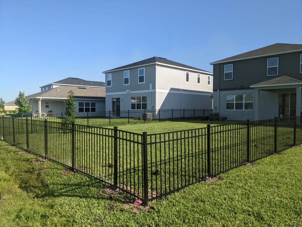 4' H Black Aluminum 3-Rail