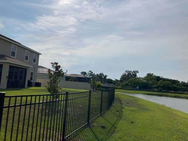 6' H Tan PVC Privacy & 4' H Black Aluminum 3-Rail