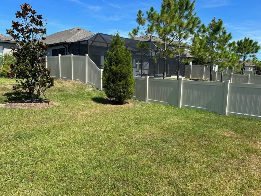 6' H Tan PVC Privacy & 4' H Tan PVC Privacy