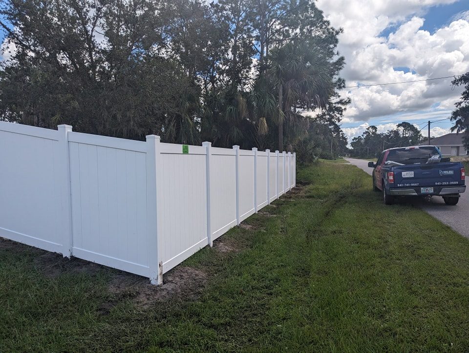 6' H White PVC Privacy