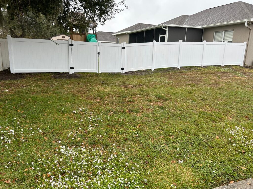 5' H White PVC Privacy