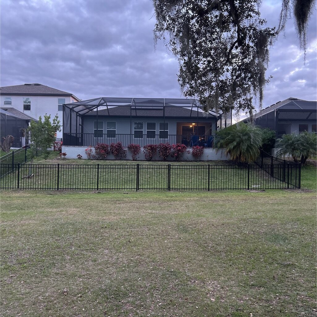 4' H Black Aluminum 3-Rail