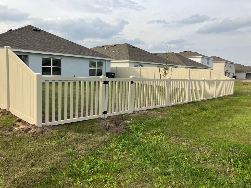 6' H Tan PVC Privacy & 4' H Tan PVC Picket